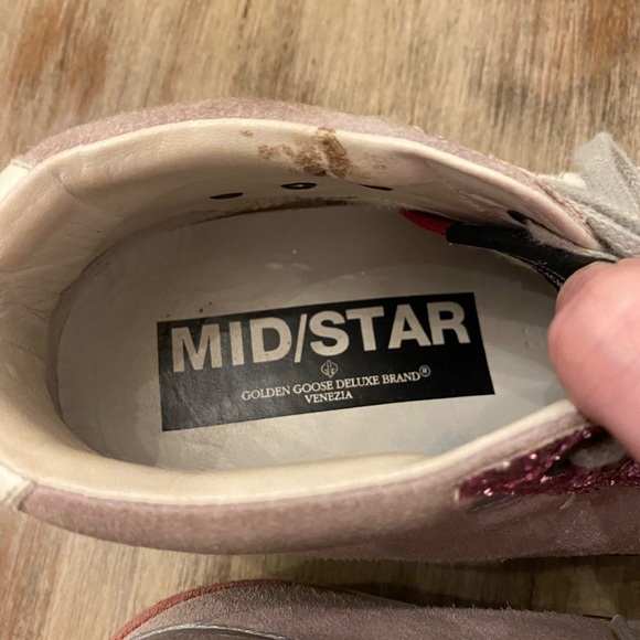 Rare Unicorn Pink Red Glitter Golden Goose Midstars Size 40 - Picture 6 of 7